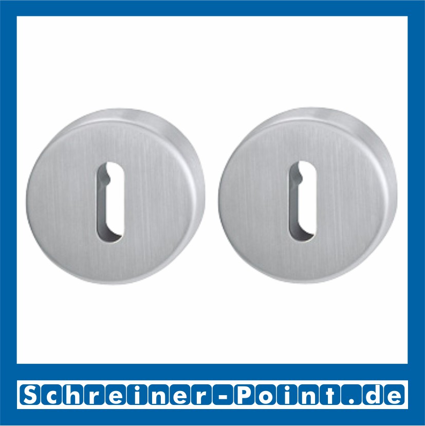 HOPPE Edelstahl F69 Innentür Schlüsselrosettenpaar, E42KVS, OB Ovalbart, 542543